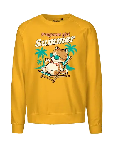 Pregnant Girl Summer - pregnant girl summer, baby shower, beach, beaching not teaching, coming soon, mom to be, mommy, motherhood, mothers day, pregnancy, pregnancy announcement, pregnancy reveal, summer, sunshine, vacation - Fairtrade Sweatshirt