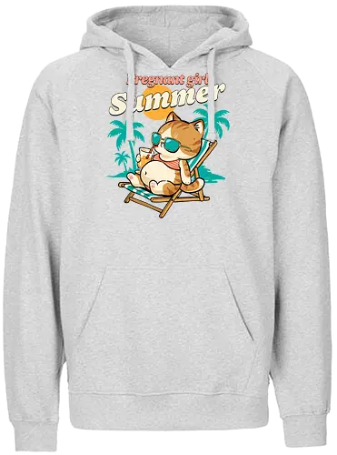 Pregnant Girl Summer - pregnant girl summer, baby shower, beach, beaching not teaching, coming soon, mom to be, mommy, motherhood, mothers day, pregnancy, pregnancy announcement, pregnancy reveal, summer, sunshine, vacation - Fairtrade Hoodie