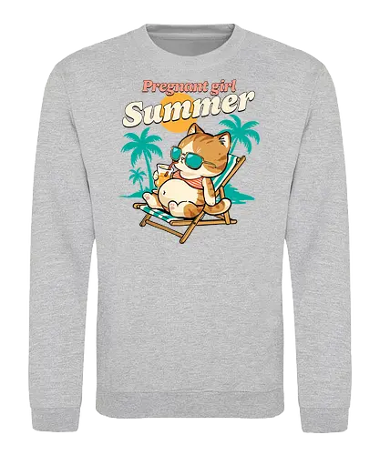 Pregnant Girl Summer - pregnant girl summer, baby shower, beach, beaching not teaching, coming soon, mom to be, mommy, motherhood, mothers day, pregnancy, pregnancy announcement, pregnancy reveal, summer, sunshine, vacation - Sweatshirt