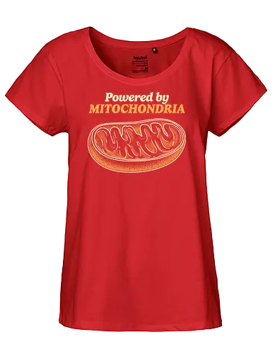 Powered by Mitochondria - mitochondria, atp, bacteria, biology, cell biology, chemistry, dna, laboratory, microbiology, mitochondria disease, retro, science, stem, teacher, vintage - Fairtrade Girl Shirt