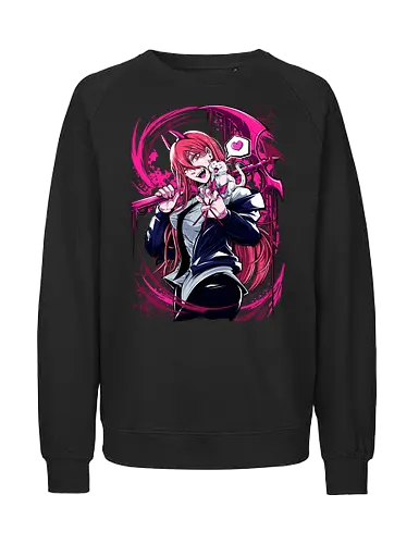 Power - Man Chainsaw - Kawaii, Anime, Manga, Tokyo, Angry, Japanese Art, Aesthetic, Manga Style, Kelvatroji, Aggressive, Gamer, Otaku, Gift, Cool - Fairtrade Sweatshirt