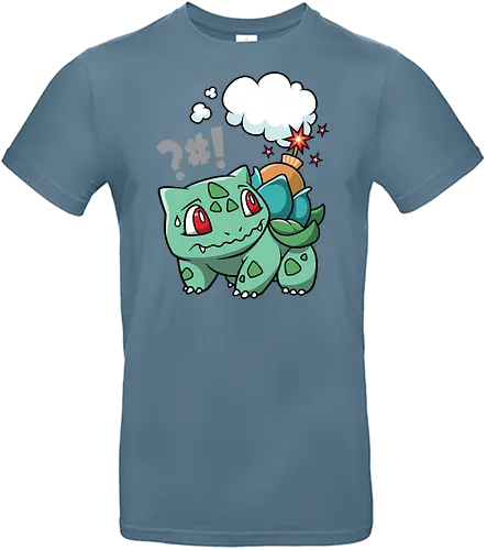 BOOOOMBASAUR - Bulbasaur Kunst, Pokémon Kanto, Starter Pokémon, Pflanze Gift Typ, Geek Kleidung, wütender Bulbasaur, Kawaii Kultur, Nerd Humor, Pokémon 001, süßer Streetwear, Geek Geschenk, Ivysaur Venusaur, Pokémon Nostalgie, minimalistischer Cartoon, Bulbasaur Chibi - Standard T-Shirt