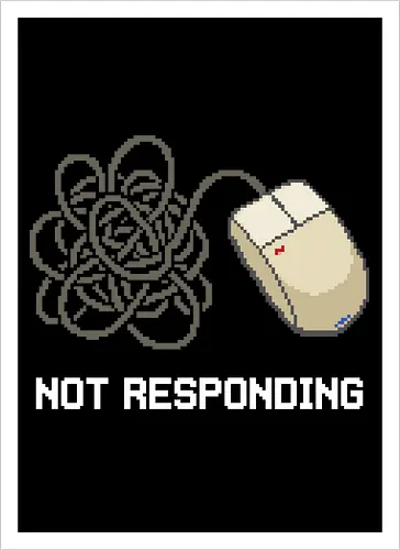 Tangled Mess - Funny Retro 90s Computer Mouse Pixel Art