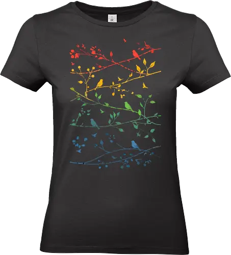 Retro-Vintage-Minimalistische Vogellinien - retro, bird, lines, geek, humor, abstract, animals, lm2kone - Standard T-Shirt (Women)