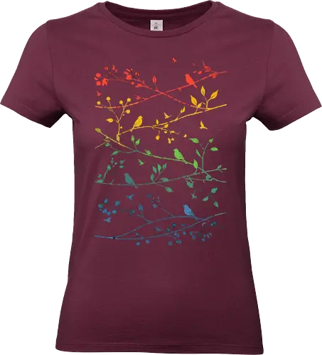 Retro-Vintage-Minimalistische Vogellinien - retro, bird, lines, geek, humor, abstract, animals, lm2kone - Standard T-Shirt (Women)