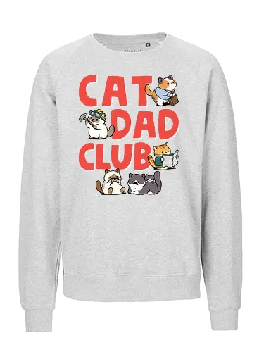 Cat Dad Club - cat dad, animal, cat, cat christmas, cat lover, cat meme, cat owner, cats, dad, father, fathers day, i love my cat, kitten, kitty, meme - Fairtrade Sweatshirt