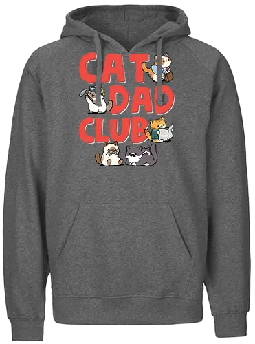 Cat Dad Club - cat dad, animal, cat, cat christmas, cat lover, cat meme, cat owner, cats, dad, father, fathers day, i love my cat, kitten, kitty, meme - Fairtrade Hoodie