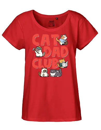 Cat Dad Club - cat dad, animal, cat, cat christmas, cat lover, cat meme, cat owner, cats, dad, father, fathers day, i love my cat, kitten, kitty, meme - Fairtrade Girl Shirt