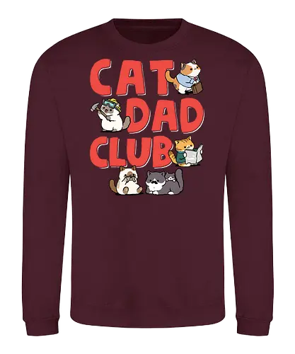 Cat Dad Club - cat dad, animal, cat, cat christmas, cat lover, cat meme, cat owner, cats, dad, father, fathers day, i love my cat, kitten, kitty, meme - Sweatshirt