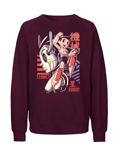 Supersonic Flight - astro boy, flying robot, retro anime, robot kid, anime action, classic japan, vintage manga, futuristic hero - Fairtrade Sweatshirt