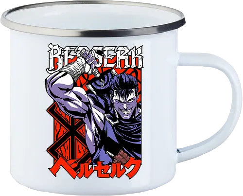 Guts Berserker Rage - berserk, guts, berserker armor, dark anime, sword warrior, manga art, dark fantasy, anime battle - Enamel Mug