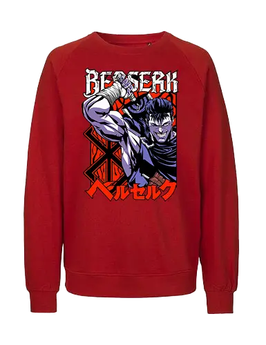 Guts Berserker Rage - berserk, guts, berserker armor, dark anime, sword warrior, manga art, dark fantasy, anime battle - Fairtrade Sweatshirt