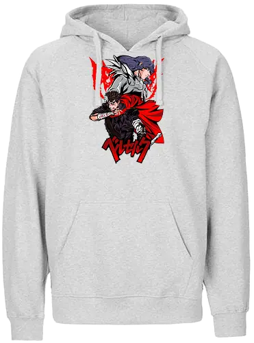 Guts vs Griffith Fate Clash - berserk, guts, griffith, anime rivalry, dark fantasy, manga scene, epic battle, anime aesthetic - Fairtrade Hoodie
