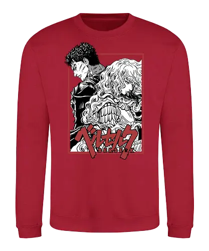 Guts & Griffith Twisted Fate - berserk, guts, griffith, anime rivalry, dark fantasy, manga scene, tragic bond, seinen anime - Sweatshirt