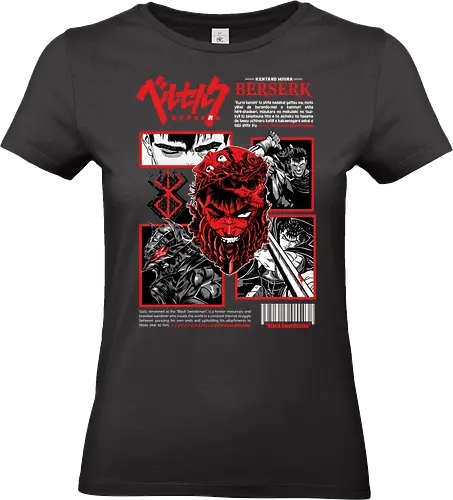 Dark Resolve - berserk, guts, black white anime, manga panel, dark warrior, sword fighter, anime art, seinen anime - Standard T-Shirt (Women)