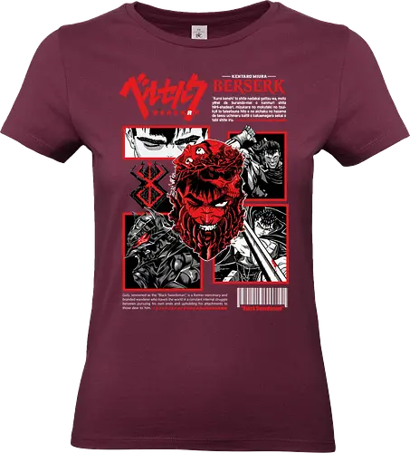Dark Resolve - berserk, guts, black white anime, manga panel, dark warrior, sword fighter, anime art, seinen anime - Standard T-Shirt (Women)