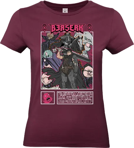 Berserk Dark Journey - berserk, anime group, manga story, dark fantasy, epic journey, seinen anime, character lineup, anime art - Standard T-Shirt (Women)