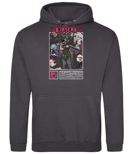 Berserk Dark Journey - berserk, anime group, manga story, dark fantasy, epic journey, seinen anime, character lineup, anime art - Standard Hoodie