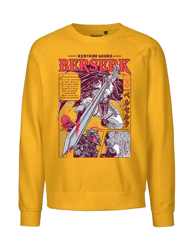 Dragonslayer Strike - berserk, guts, giant sword, dragonslayer, anime warrior, dark fantasy, manga art, battle scene - Fairtrade Sweatshirt