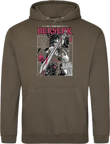Eternal Struggle - berserk, guts, manga panel, dark anime, struggle theme, sword warrior, seinen manga, anime art - Standard Hoodie