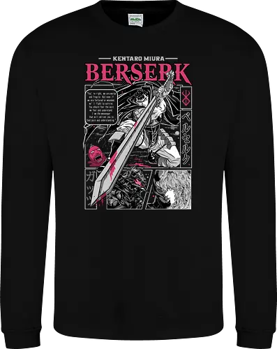 Eternal Struggle - berserk, guts, manga panel, dark anime, struggle theme, sword warrior, seinen manga, anime art - Sweatshirt