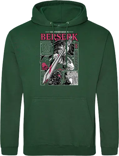 Eternal Struggle - berserk, guts, manga panel, dark anime, struggle theme, sword warrior, seinen manga, anime art - Standard Hoodie