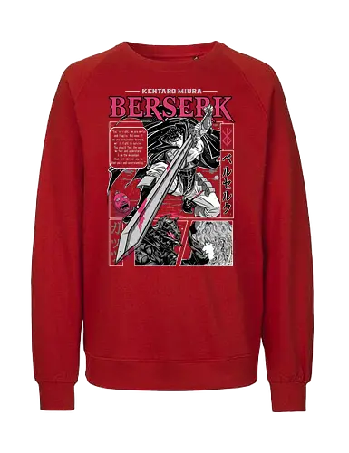Eternal Struggle - berserk, guts, manga panel, dark anime, struggle theme, sword warrior, seinen manga, anime art - Fairtrade Sweatshirt