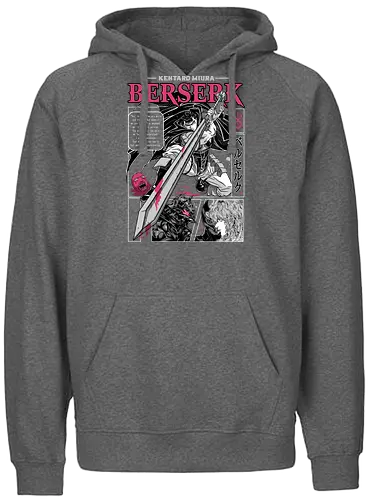 Eternal Struggle - berserk, guts, manga panel, dark anime, struggle theme, sword warrior, seinen manga, anime art - Fairtrade Hoodie