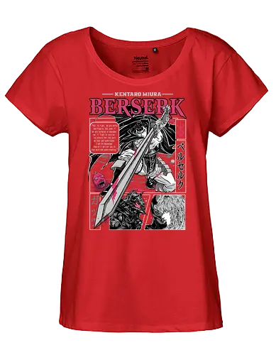 Eternal Struggle - berserk, guts, manga panel, dark anime, struggle theme, sword warrior, seinen manga, anime art - Fairtrade Girl Shirt