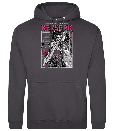 Eternal Struggle - berserk, guts, manga panel, dark anime, struggle theme, sword warrior, seinen manga, anime art - Standard Hoodie