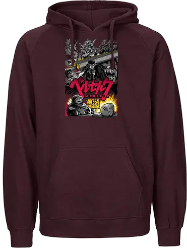Berserk Abyssal War - berserk, dark creatures, anime battle, horror fantasy, manga art, chaos scene, seinen anime, epic fight - Fairtrade Hoodie