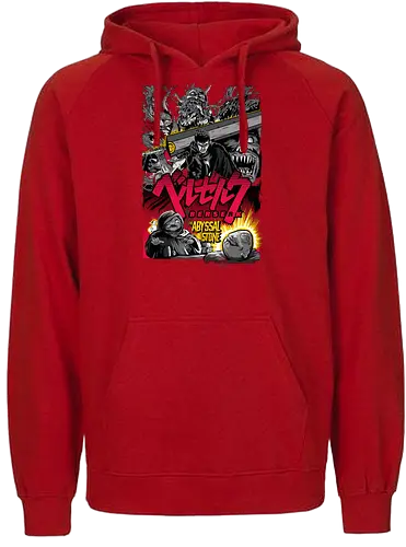 Berserk Abyssal War - berserk, dark creatures, anime battle, horror fantasy, manga art, chaos scene, seinen anime, epic fight - Fairtrade Hoodie