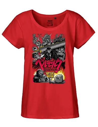 Berserk Abyssal War - berserk, dark creatures, anime battle, horror fantasy, manga art, chaos scene, seinen anime, epic fight - Fairtrade Girl Shirt