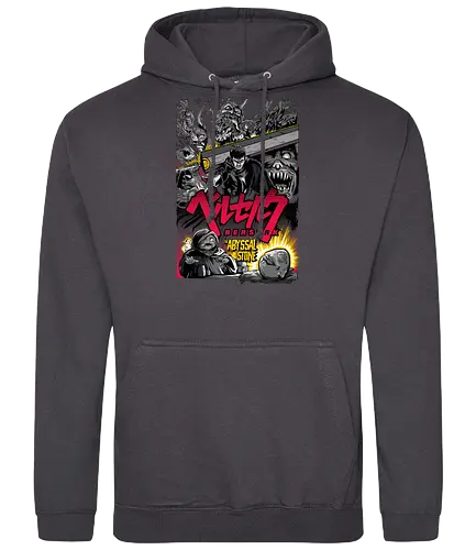 Berserk Abyssal War - berserk, dark creatures, anime battle, horror fantasy, manga art, chaos scene, seinen anime, epic fight - Standard Hoodie