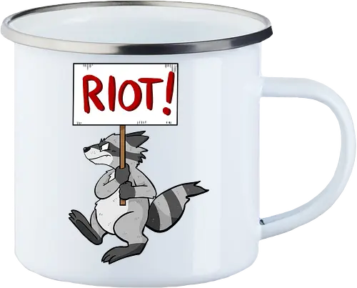 Riot Raccoon Neu - Raccoon, Waschbär, Demo - Enamel Mug