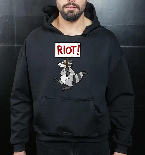Riot Raccoon Neu - Raccoon, Waschbär, Demo - Cropped Hoodie