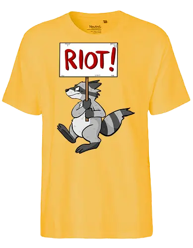Riot Raccoon Neu - Raccoon, Waschbär, Demo - Fairtrade T-Shirt
