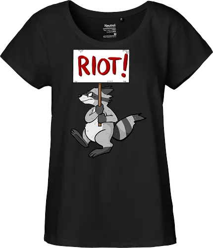 Riot Raccoon Neu - Raccoon, Waschbär, Demo - Fairtrade Girl Shirt