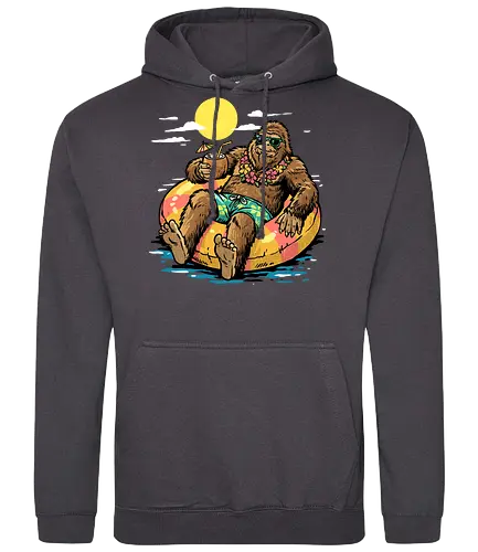 Cryptid Summer - bigfoot summer, beach, big foot, bigfoot, conspiracy, conspiracy theory, cryptid, cryptozoology, funny bigfoot, ocean, sasquatch, sea, squatch, summer, vacation - Standard Hoodie
