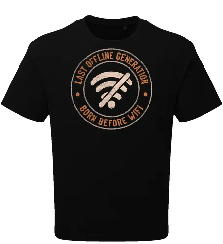 Last Offline Generation - koalatees, koala, koalastudio, offline, wifi, nostalgia, retro, vintage, sarcasm, introvert, old school, millennial, funny, badge, adult - Oversize T-Shirt