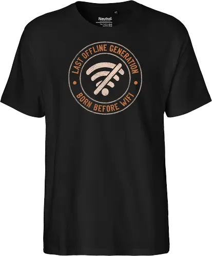 Last Offline Generation - koalatees, koala, koalastudio, offline, wifi, nostalgia, retro, vintage, sarcasm, introvert, old school, millennial, funny, badge, adult - Fairtrade T-Shirt