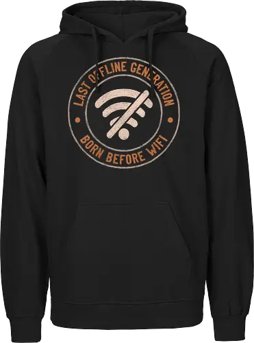 Last Offline Generation - koalatees, koala, koalastudio, offline, wifi, nostalgia, retro, vintage, sarcasm, introvert, old school, millennial, funny, badge, adult - Fairtrade Hoodie