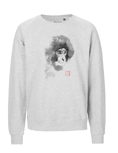 chimpanzee - chimpanzee, monkey, sumie, japan - Fairtrade Sweatshirt