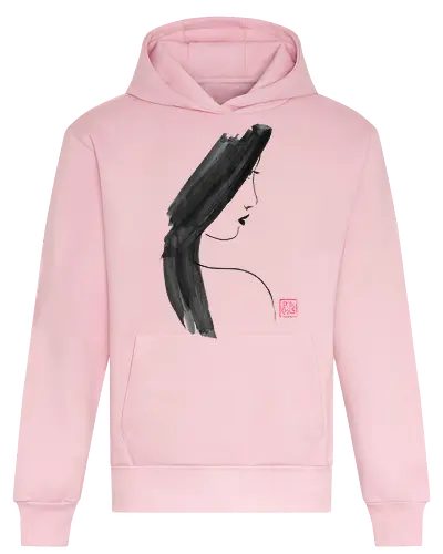 woman profile - woman, sumie, japan - Heavyweight Hoodie