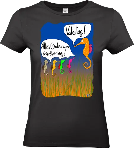 Vatertag - Muttertag, Vatertag, Biologie, Seepferdchen, Meer - Standard T-Shirt (Women)