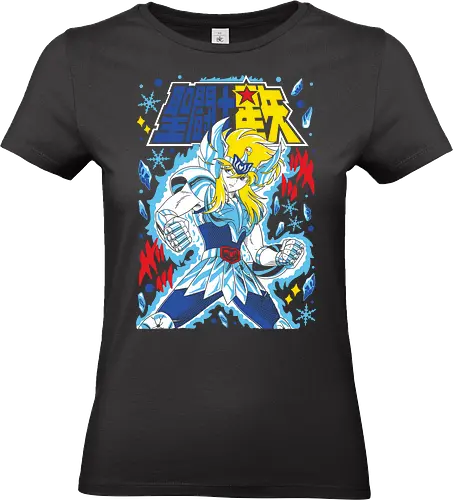 Cygnus Warrior – Frozen Cosmos - saint seiya, cygnus, ice warrior, anime knight, bronze saint, cold power, anime battle, cosmos energy - Standard T-Shirt (Women)