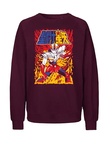 Phoenix Warrior – Eternal Flame - saint seiya, phoenix, fire warrior, anime knight, bronze saint, rebirth power, anime battle, cosmos energy - Fairtrade Sweatshirt