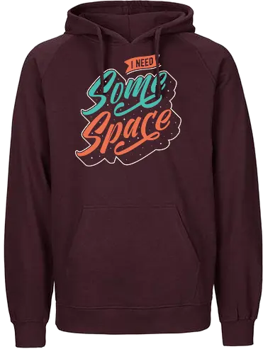 I Need Some Space - pun, funny sayings, typography, space, introvert, stars, humor - Fairtrade Hoodie