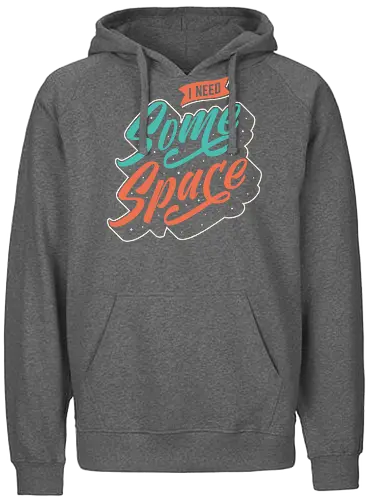 I Need Some Space - pun, funny sayings, typography, space, introvert, stars, humor - Fairtrade Hoodie