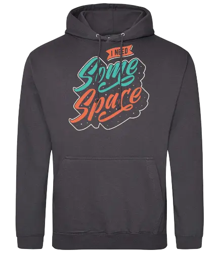 I Need Some Space - pun, funny sayings, typography, space, introvert, stars, humor - Standard Hoodie